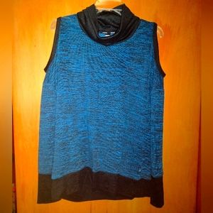 Reebok Sweater, Size Large, Blue with Black Trim, Open Shoulder